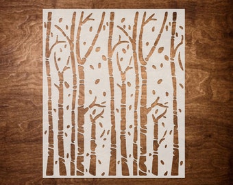 Aspen Tree Stencil,  Reusable Stencils for Painting, Wood Signs, Art Journaling, Scrapbooking, Canvas & More (5.85"x7")