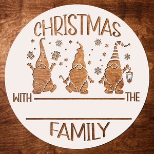 12 Inch Round Christmas Stencil - Customize your own Family Stencil - Christmas Stencils for Painting, Drawing, Art and Wood Signs