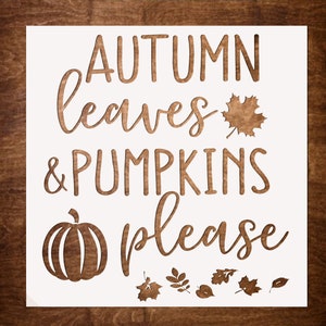 AUTUMN LEAVES Stencil (10&quot;x10&quot;) -Fall Stencil, DIY Sign, Fall Decor Stencil, Stencils for Painting, Stencils for Wood Signs
