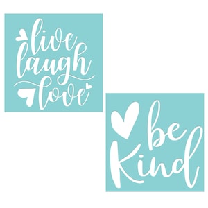 Live Laugh Love Stencil and be Kind Silkscreen Mesh Transfer Stencil, Inspirational Adhesive Stencils, DIY Painting Stencils for Crafts, Art