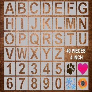 Alphabet Letter and Number Stencils, Individual Block Stencils, Reusable Stencils for Painting and Drawing, Alphabet Stencils