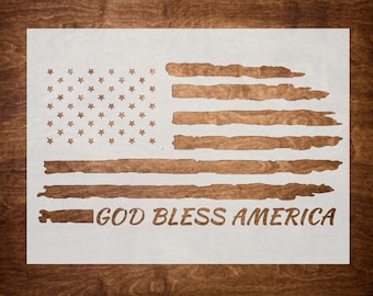 US American Flag (Larger) - Multiple Layer - Stencil – My Custom