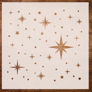 STAR Stencil - Reusable Twinkle Star Stencils, Starry Night Stencil, Wall Stencil, Nursery stencil (12&quot;x12&quot;)