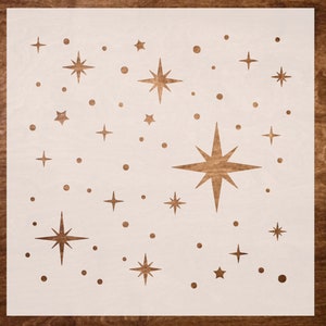 STAR Stencil - Reusable Twinkle Star Stencils, Starry Night Stencil, Wall Stencil, Nursery stencil (12"x12")