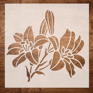 FLOWER stencils, Lily Stencils, Reusable Stencil, DIY Home Decor, Craft Stencil, Art Stencil, Painting Stencil (6&quot;x6&quot;)