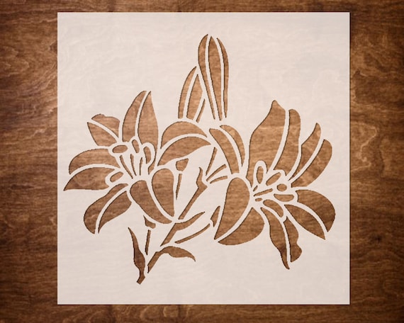 LILY FLOWER Stencil 6x6 Flower Stencils | Etsy