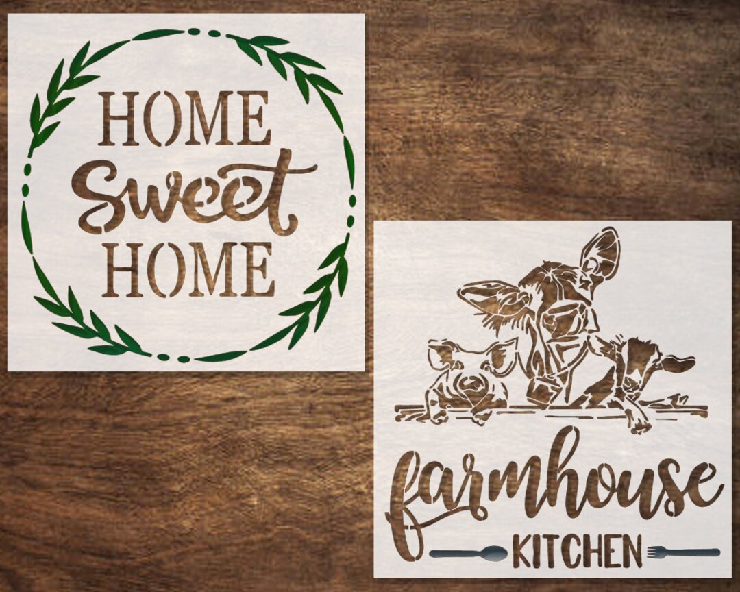 Farmhouse Stencils for Painting, Home Sweet Home Stencil, Farmhouse