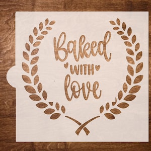 Fresh Bread Reusable Stencil - Sourdough Bread Stencil - Baked with Love Stencil, Baking Decoration.(Stencil only - 6&quot;x6&quot;)