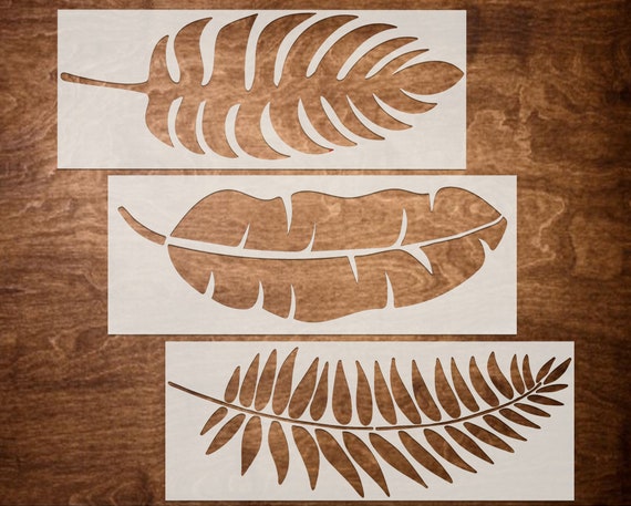 Leaf Stencils, TROPICAL and PALM LEAF Stencils, Reusable Large
