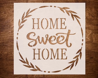Reusable Stencil, Home Sweet Home Stencil for Painting, DIY Home Decor, Craft Stencils for Wood Signs (3 sizes)