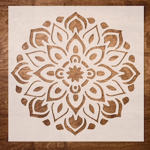 MANDALA stencil (6&quot;x6&quot; or 12&quot;x12&quot;),  Flower stencils, Reusable Stencil Set, DIY Home Décor, Craft Stencil, Art Stencil, Painting Stencil