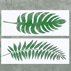 Leaf Stencils, TROPICAL and PALM LEAF Stencils, Reusable Large Wall Stencil,  Stencils for Wood Signs, Canvas, and more (6&quot;X14.5&quot;)