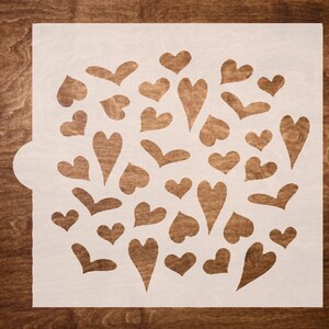 Heart Stencils for Cookies / Cake Reusable- Baking Stencil Decoration (Stencil only - 6&quot;x6&quot;)