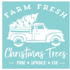 Reusable Christmas Holiday Silk Screen Stencil - Farm Fresh Adhesive Stencil - Christmas Décor, Painting Stencil, DIY Stencil (1 sheet)