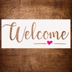 Welcome Stencil - Reusable Stencil for Wood Signs, Canvas and Crafts, Wall Stencils