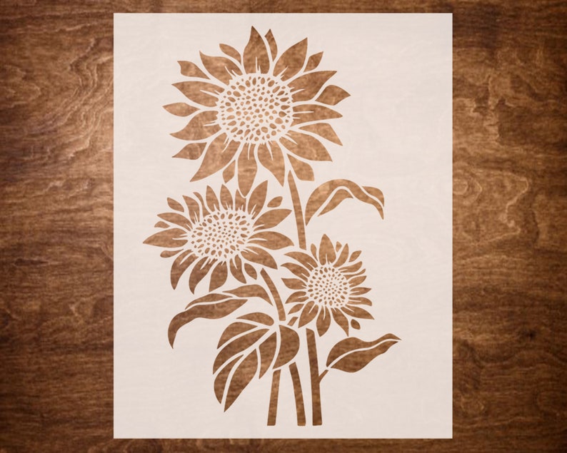 LARGE SUNFLOWER Stencil (12'x15')- Flower Sunflower Stencils for Painting, Farmhouse Stencil, Stencils for DIY Projects, Reusable Stencil 