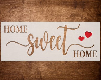 Home Sweet Home Stencil, Farmhouse Stencil for Painting on Wood, DIY Craft Reusable Stencil, Vinyl Stencil