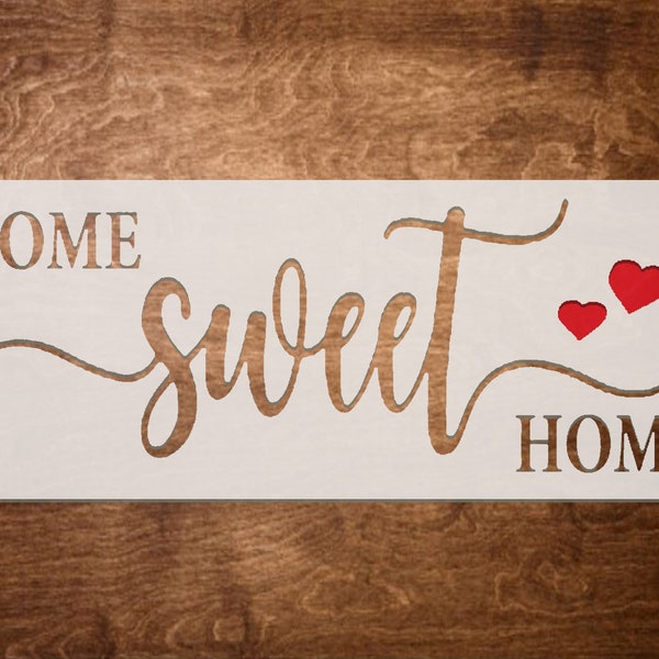 Home Sweet Home Stencil, Farmhouse Stencil for Painting on Wood, DIY Craft Reusable Stencil, Vinyl Stencil