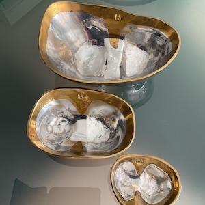 David Marshall 3 vintage brutalist bowls