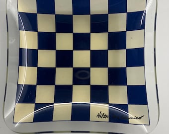 Hilton McConnico hand-painted glass plate