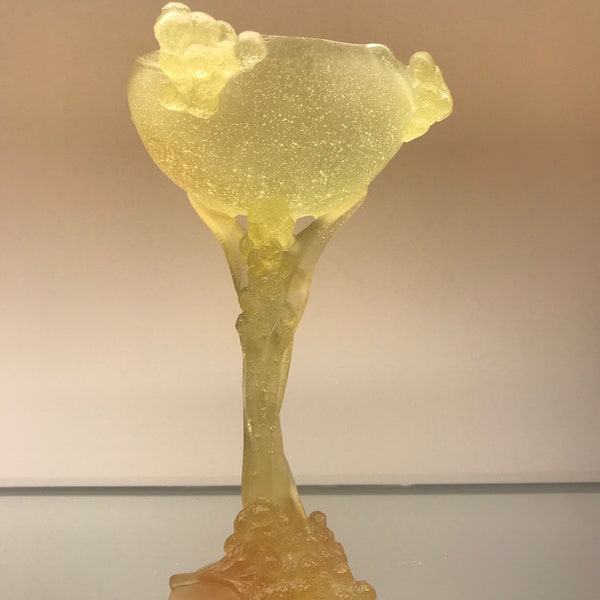 Daum France copa Mimosa en Paté de verre