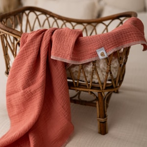 Muslin cloth | Burp cloth | Baby | Muslin cloth | Personalized | Birth gift | Farm | Coral