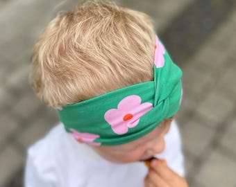 Headband | Knotted Headband | Bandeau | Rainbow Leo Flower Knotted Headband