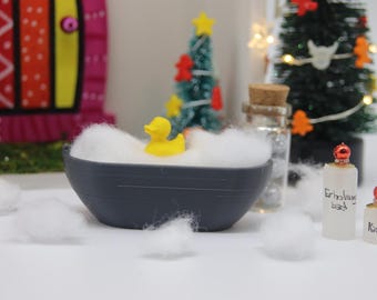 Oval bathtub, gnome, miniature decoration, bathroom, gnome accessories, 3D print