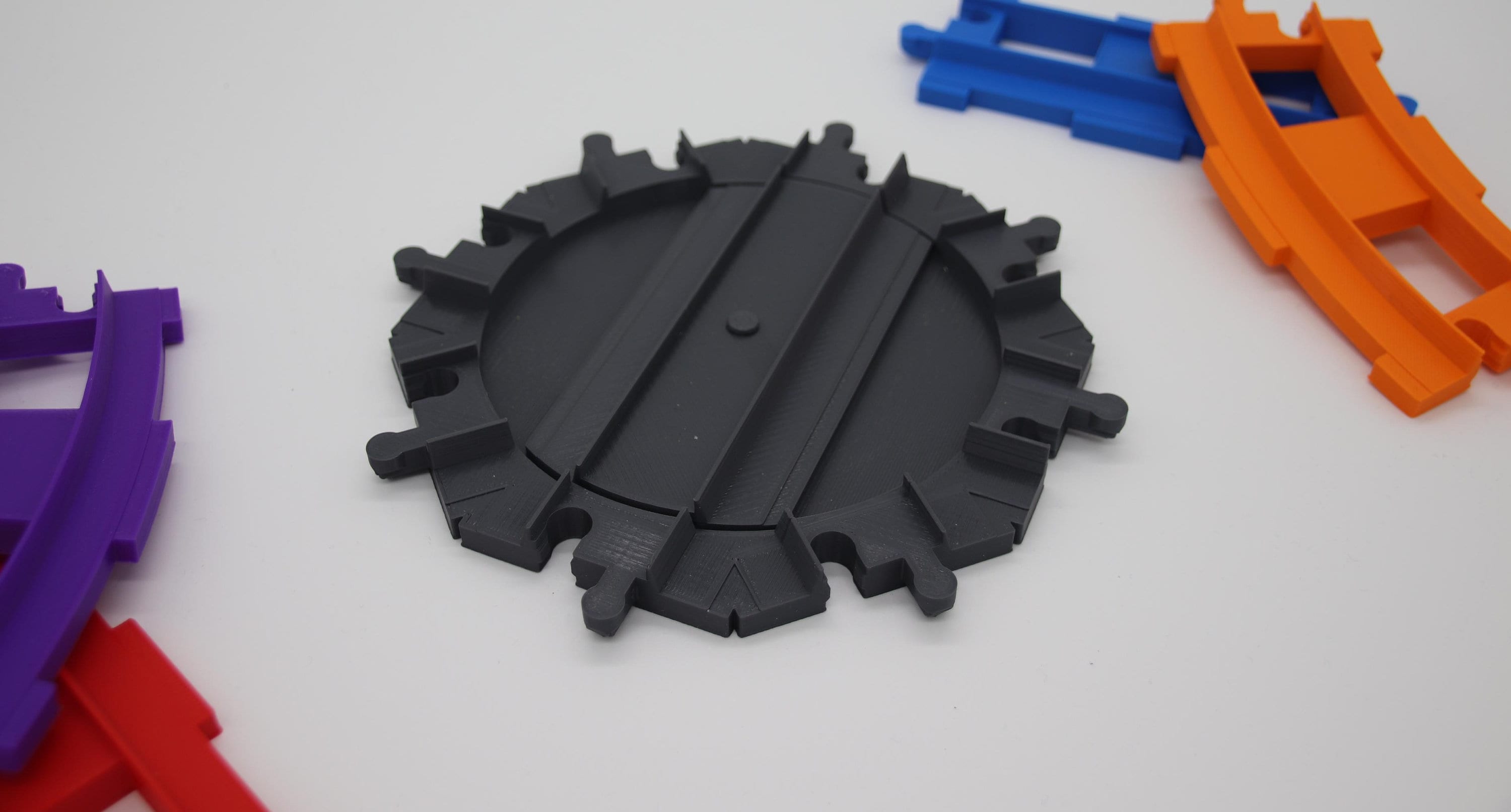 Lego DUPLO compatible 6-way turntable track 3D model 3D printable