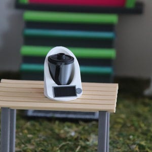 File di stampa, robot da cucina, Thermomix 6, cucina, cottura al forno, decorazione in miniatura, bambole