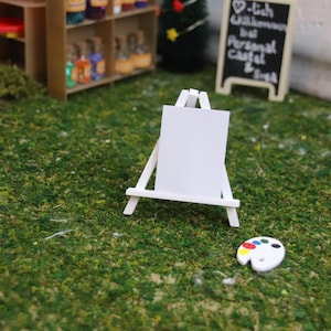 Canvas/easel for gnomes, gnome accessories, miniature decoration, painting, gnome accessories, dollhouse, free choice of color, 3-D printing