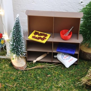 Gnome buffet cabinet, gnome accessories, optional baking accessories miniature, decoration, household, gnome accessories, dollhouse, free choice of color, 3-D printing