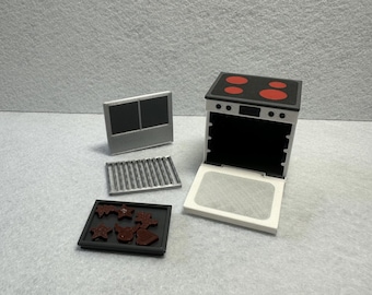 Oven en afzuigkap - kabouter, keuken, bakken, miniatuurdecoratie, kabouteraccessoires, poppenhuis, 3D-print