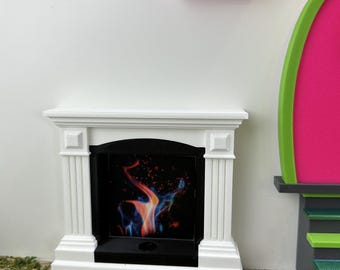 Open haard interieur, kabouter, woonkamer, kabouterhuis, miniatuurdecoratie, kabouteraccessoires, poppenhuis, 3D-printen