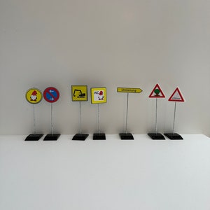 Construction site signs, gnome accessories, miniature, decoration, household, gnome accessories, dollhouse, free choice of colors, 3-D printing