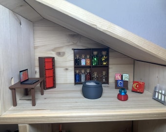 Magical Sorcery Lab Miniature Decoration, Sorcery Lab, Gnome Accessories, 3D Printed, Dollhouse