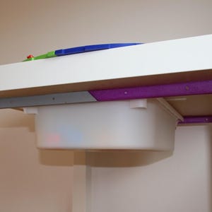 Trofast holder e.g. for IKEA Lack or any cabinet, school enrollment, back to school, desk, free choice of color, 3D printing