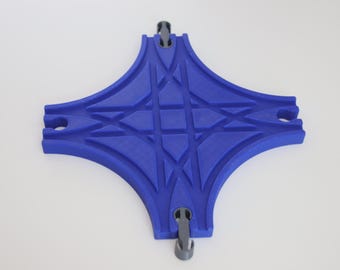 Large crossing for wooden railway (e.g. compatible with Brio (X)), free choice of color, 3D printing