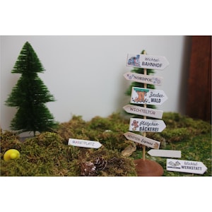 Signpost, gnome, miniature decoration, garden, gnome accessories, 3-D printing