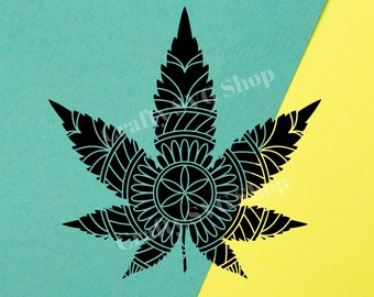 Download Cannabis Mandala Svg Etsy