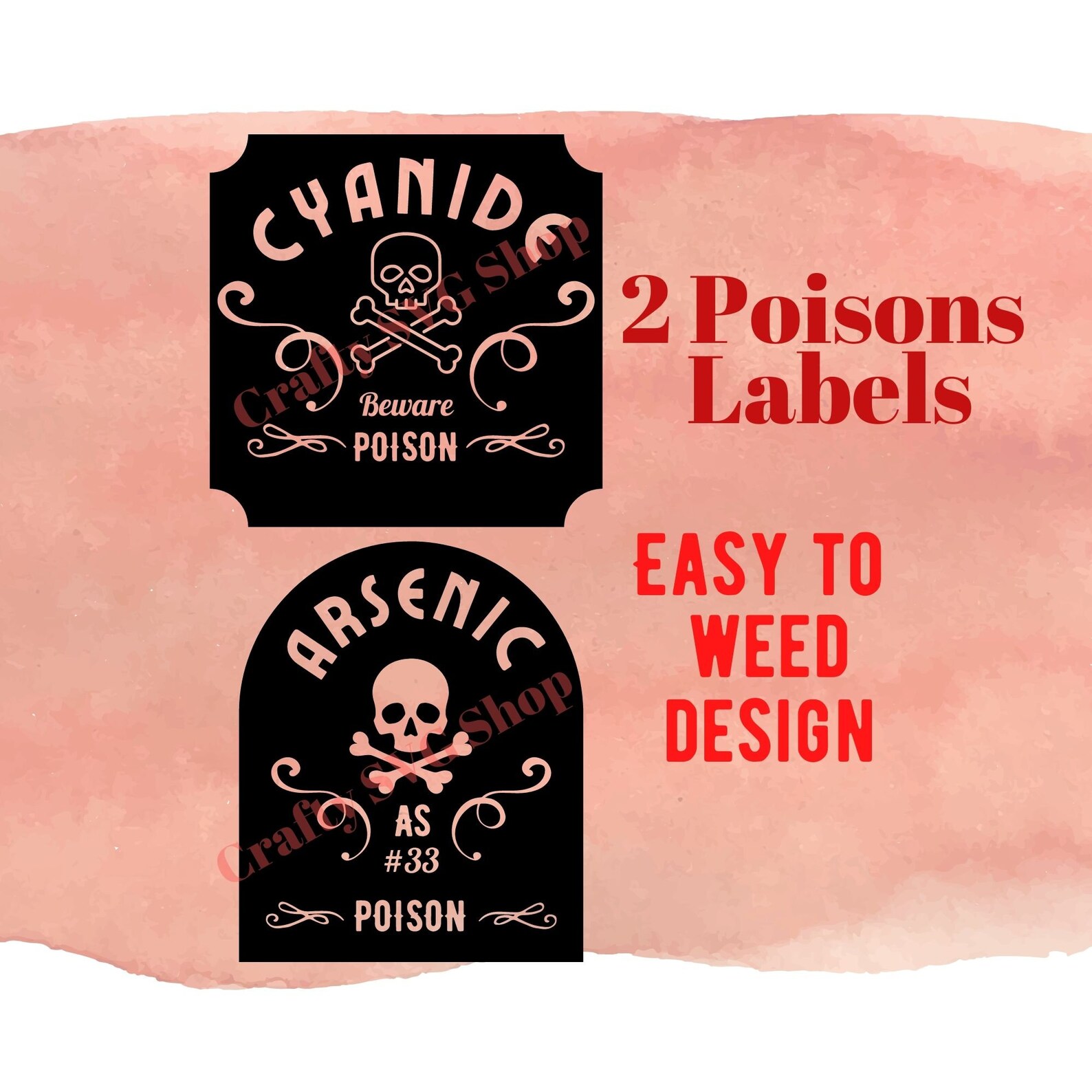 2 Poison Labels SVG / Arsenic Cyanide Easy Download Gothic | Etsy