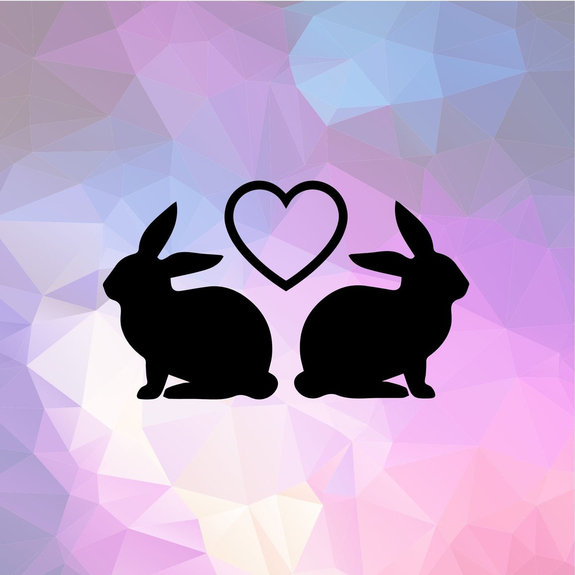 Heart Bunny Silhouette SVG / Cute Love Rabbit Easter / Laser | Etsy