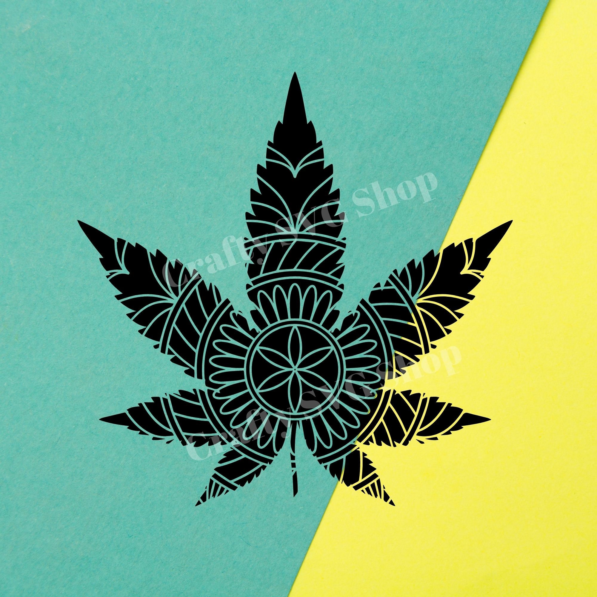 Weed Mandala SVG / Marijuana Template Trippy Pot Download Etsy