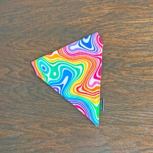 Psychedelic Rainbow Pride Over the Collar Dog Bandana - Personalize