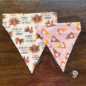 Thanksgiving Over the Collar Reversible Dog Bandana - Personalize