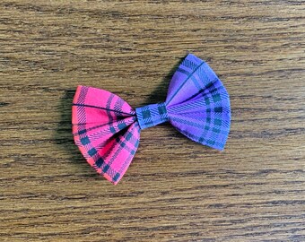 Rainbow Plaid Pride Over the Collar Dog Bow Tie