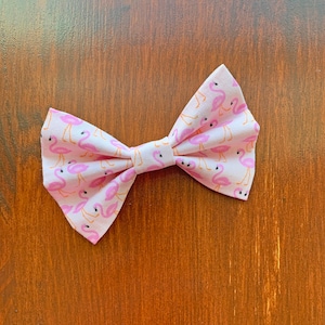 Flamingo Dog Bow Tie