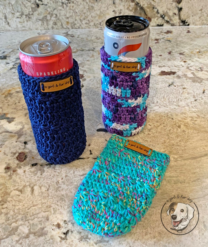 Handmade Crochet Skinny Can Cozy afbeelding 3