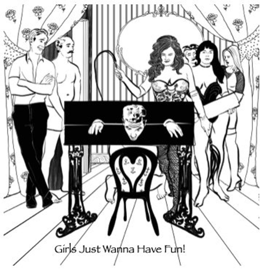 Girls Just Wanna Have Fun Erotic Swingers Greetings Card pic