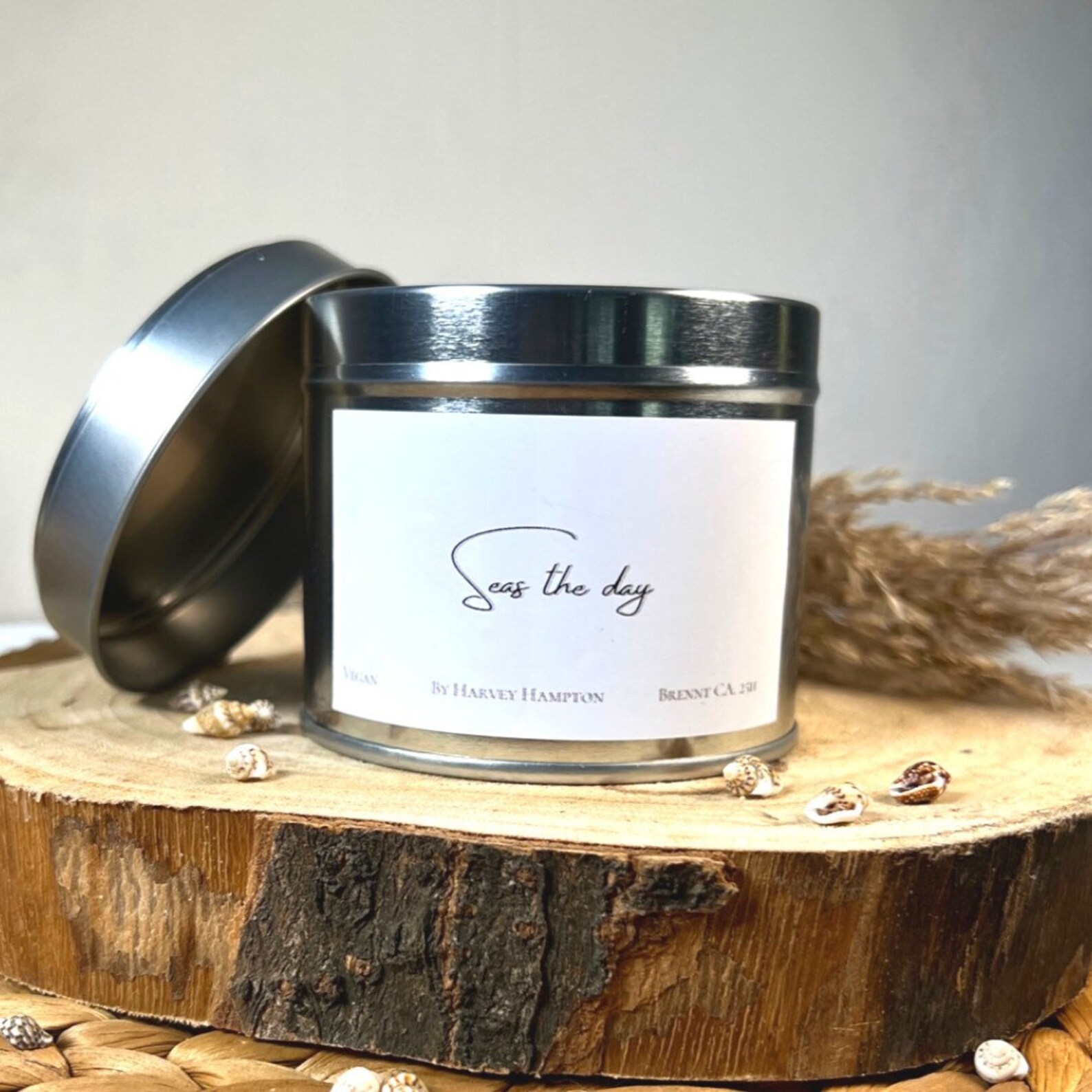 Scented Candle in Can Seas the Day Beachhouse Candle Vegan Etsy